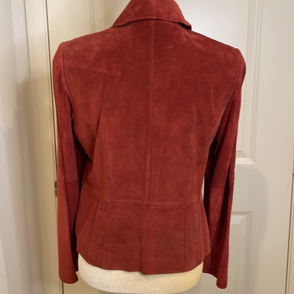 Ann Taylor burnt orange leather jacket - Picture 2 of 4